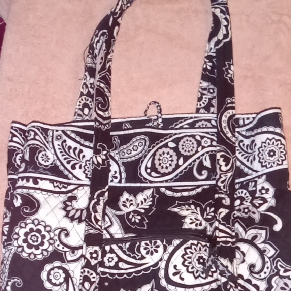 Stylish Black and White Patterned Tote Bag